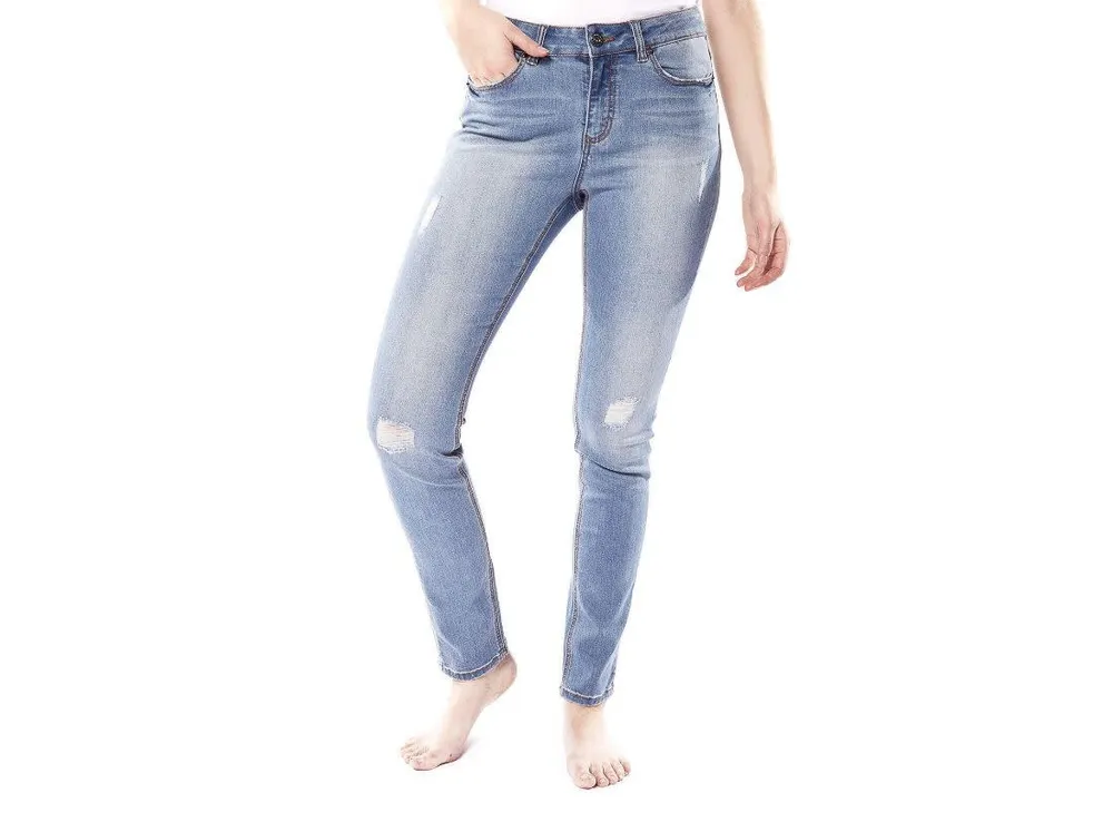 Jeaniologie : Ladies 5 Pockets Mid Rise Skinny Jeans