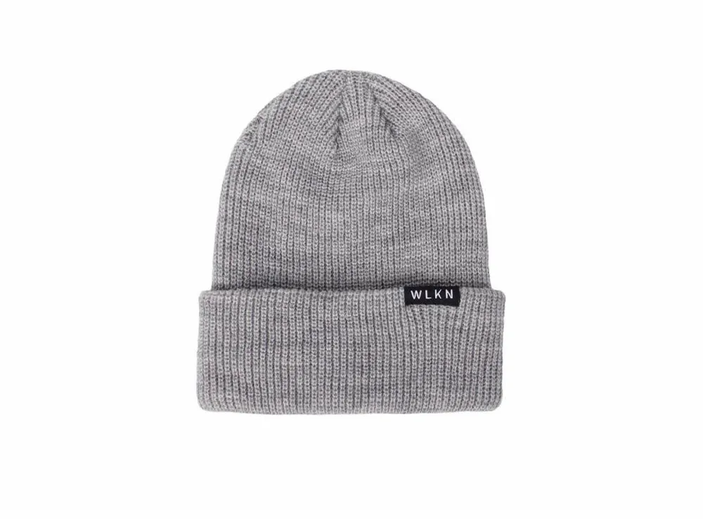 WLKN : Floppy Label Beanie Heather Grey O/S