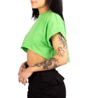 Noisy May : NMNini SS Crop Top - Grass Green