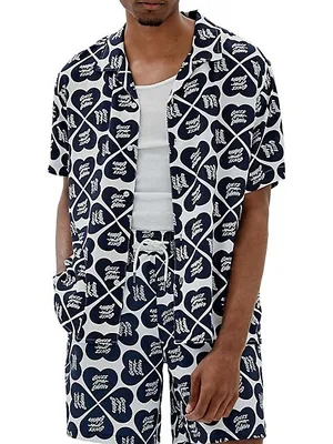 Guess : J. Balvin Heartprint Campshirt