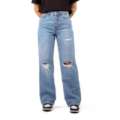 Only : Molly High Waist Wide Destroy Denim