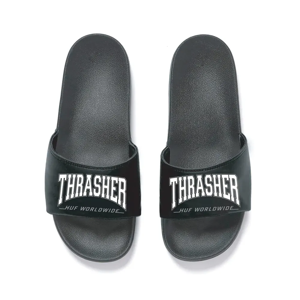 HUF X Thrasher : Black Slides