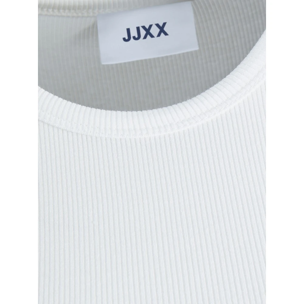 JJXX : Feline Long Sleeve Rib Tee - White