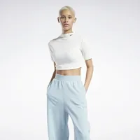Reebok : SS Rib Mock Neck Crop Top