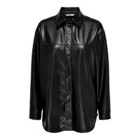 Only : Anne Faux Leather Shirt Jacket