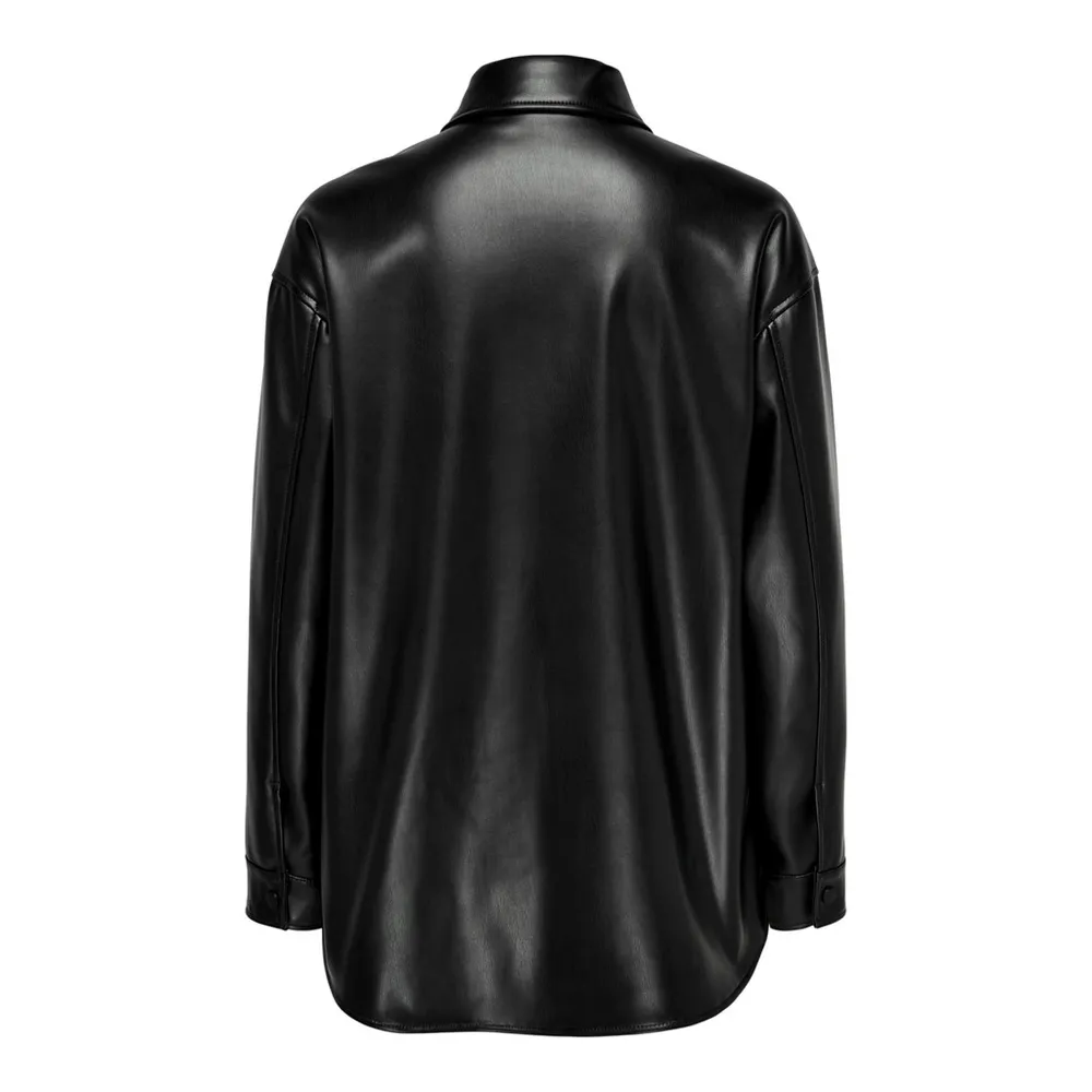 Only : Anne Faux Leather Shirt Jacket