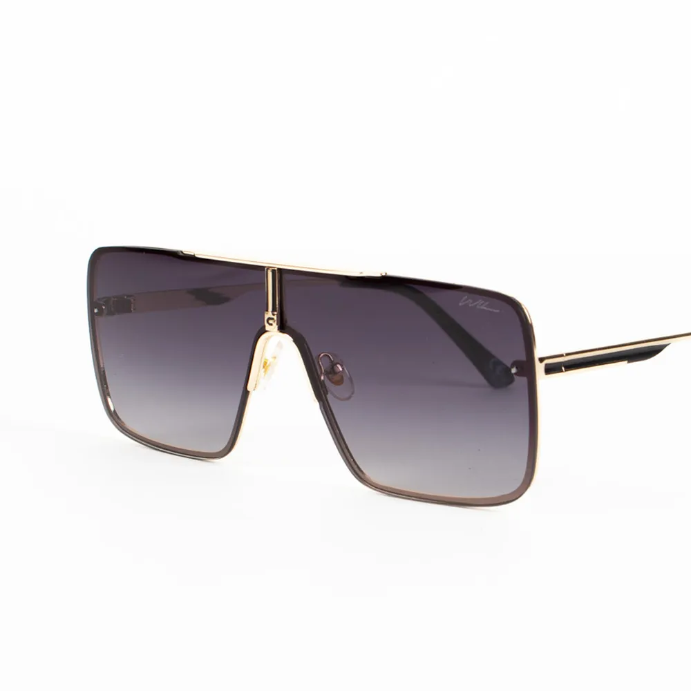 WLKN WLKN : Rex Square Rimless Sunglasses - Gold/Gray