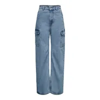 Only : Highwaist Wide Cargo Denim