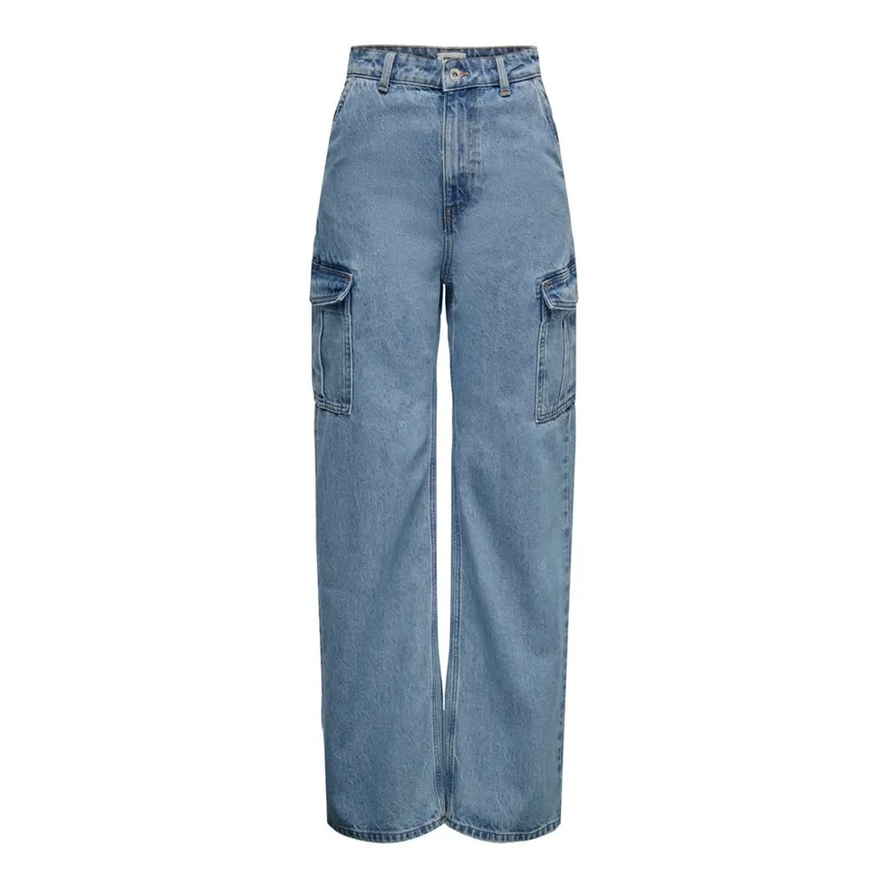 Only : Highwaist Wide Cargo Denim