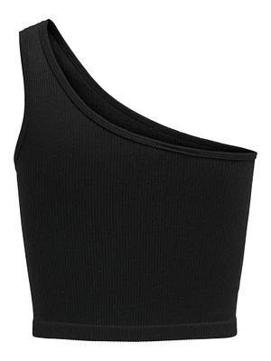 Only : Asymetric Rib Crop Top