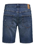 Only & Sons : ONSAvi Ripped Denim Shorts