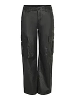 Noisy May : Normal Waist Cargo Coated Pants