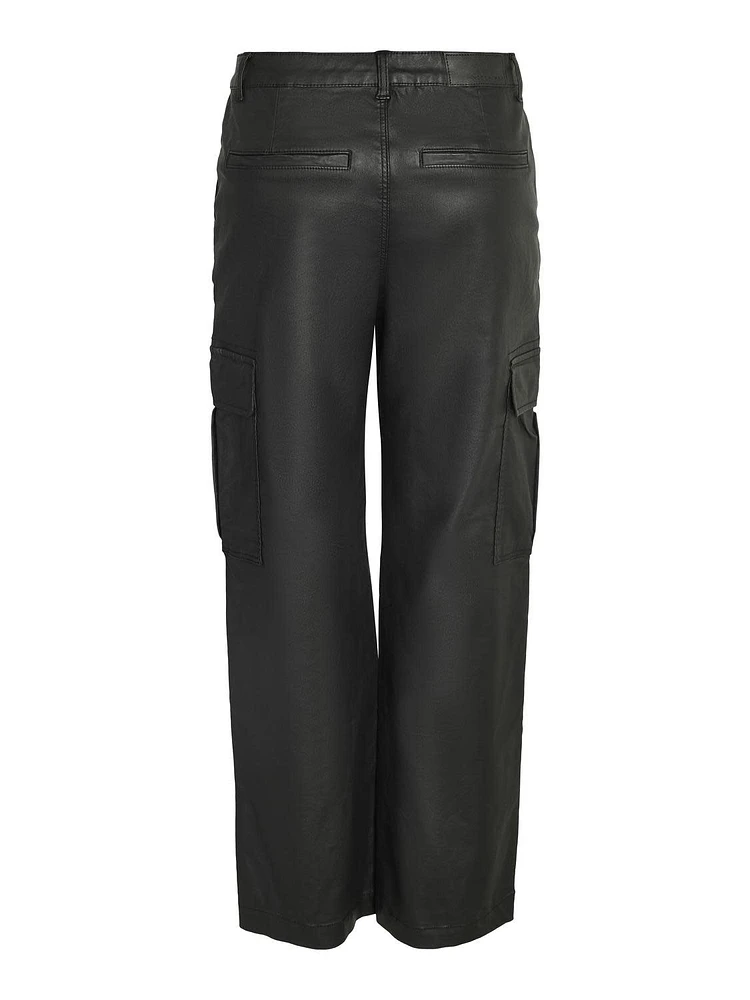 Noisy May : Normal Waist Cargo Coated Pants