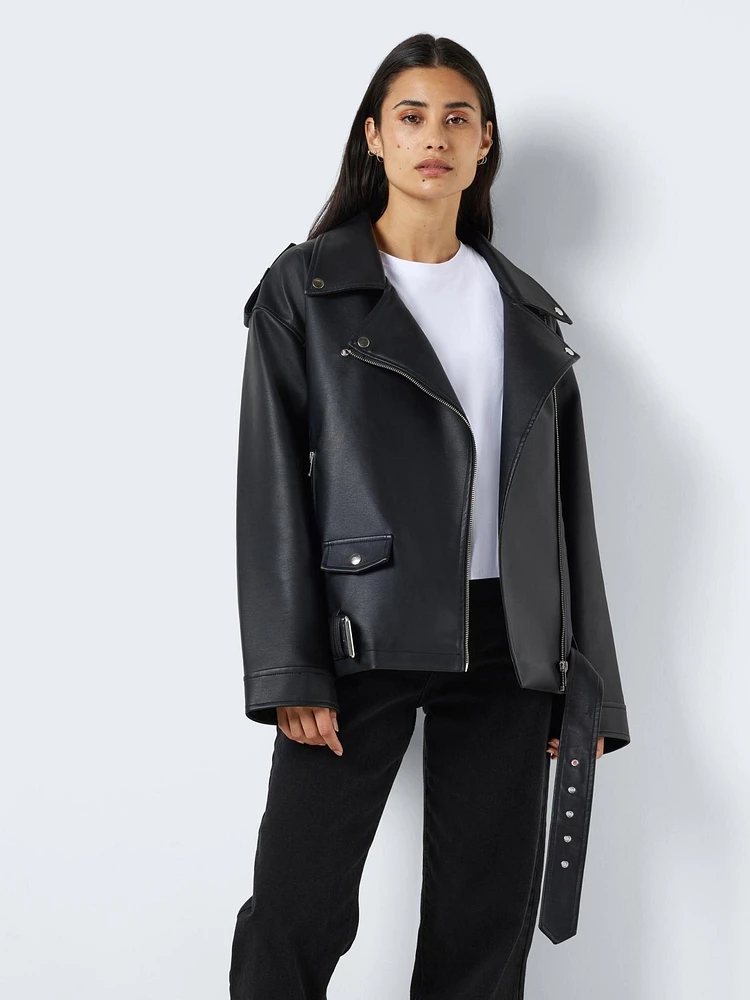 Noisy May : Oversize PU Biker Jacket