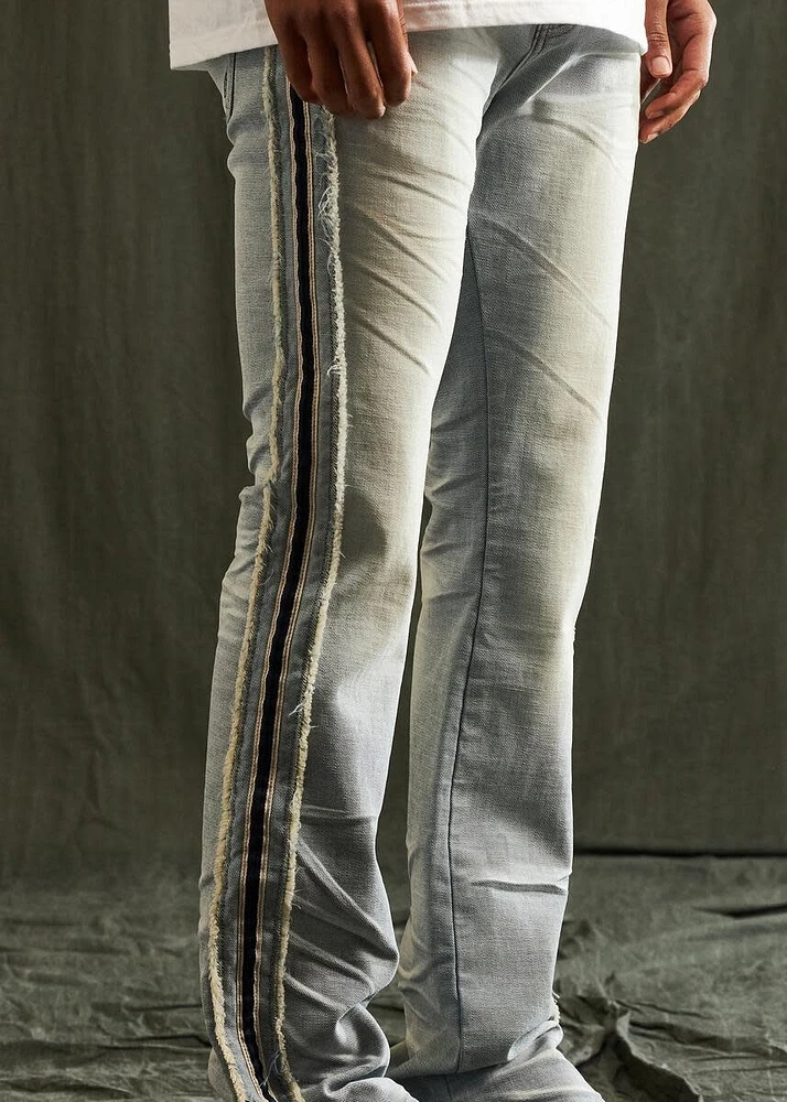 Embellish : Ross Side Stripes Details Flare Denim