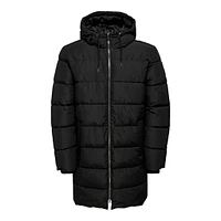 Only & Sons : Melvin Life Long Hooded Puffer Coat