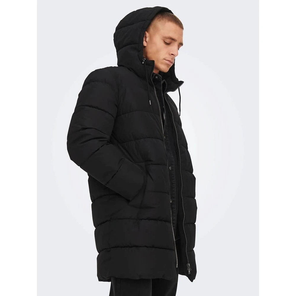 Only & Sons : Melvin Life Long Hooded Puffer Coat