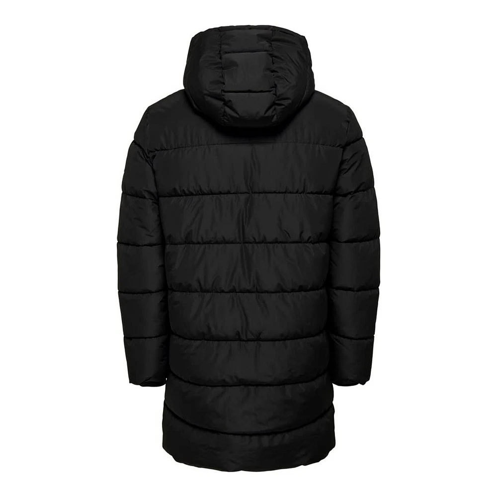 Only & Sons : Melvin Life Long Hooded Puffer Coat