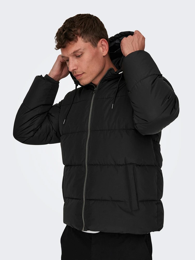 Only & Sons : Melvin Life Hooded Puffer Coat