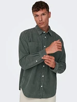 Only & Sons : Relaxed Fit 2pkt Corduroy Shirt