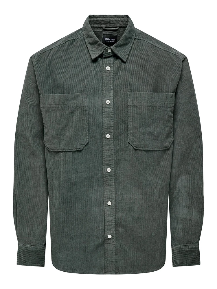 Only & Sons : Relaxed Fit 2pkt Corduroy Shirt