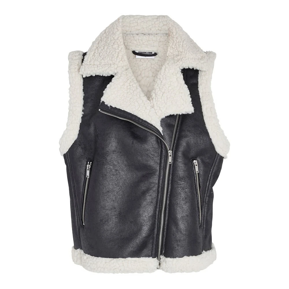 Noisy May : Sleeveless Shearling PU Vest