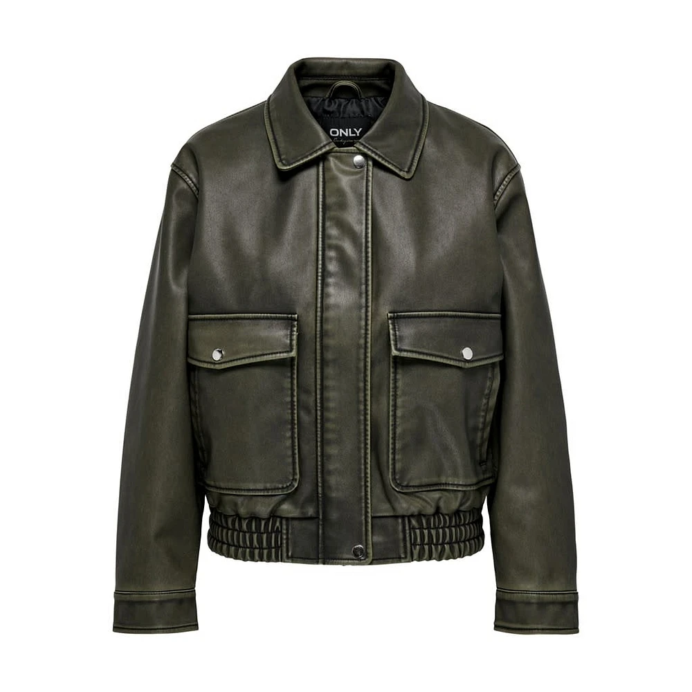 Only : PU Cargo Bomber Jacket