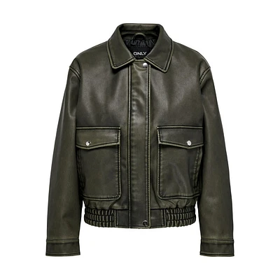 Only : PU Cargo Bomber Jacket