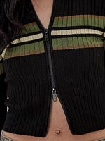 Guess : Chest Stripe Full Zip Top