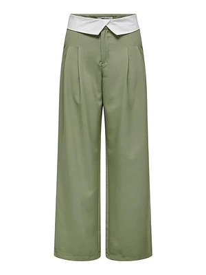 Only : HW Fold-Down Pleated Trousers