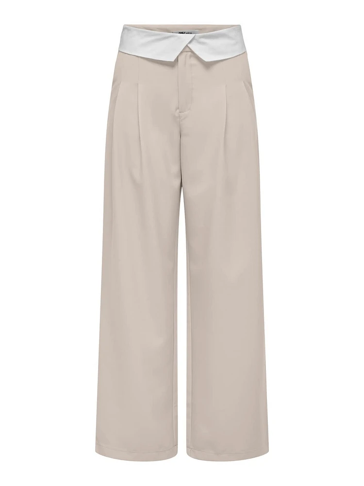 Only : HW Fold-Down Pleated Trousers