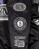 New Era : Rally Drive Bkln Nets Satin Jacket