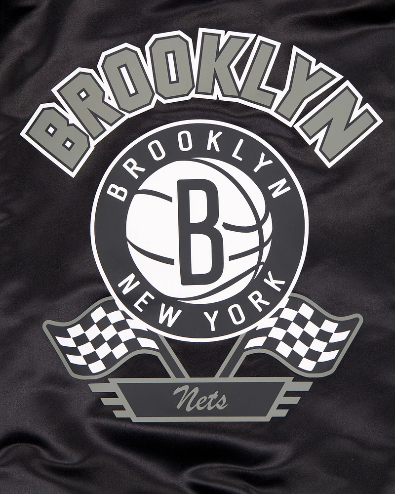 New Era : Rally Drive Bkln Nets Satin Jacket