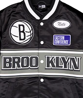 New Era : Rally Drive Bkln Nets Satin Jacket