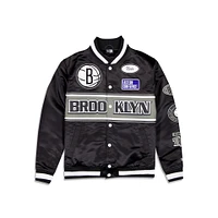 New Era : Rally Drive Bkln Nets Satin Jacket