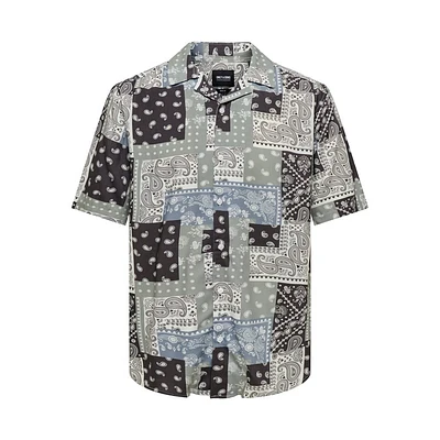 Only & Sons : Regular Fit Bandana Print S/S Shirt