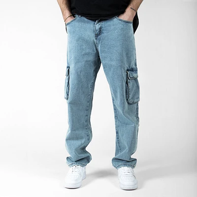 WLKN : Cargo Baggy Fit Denim Pants