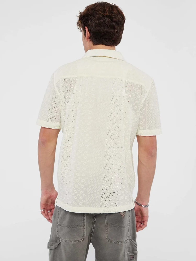 Guess : Eyelet Embroidery S/S Camp Shirt