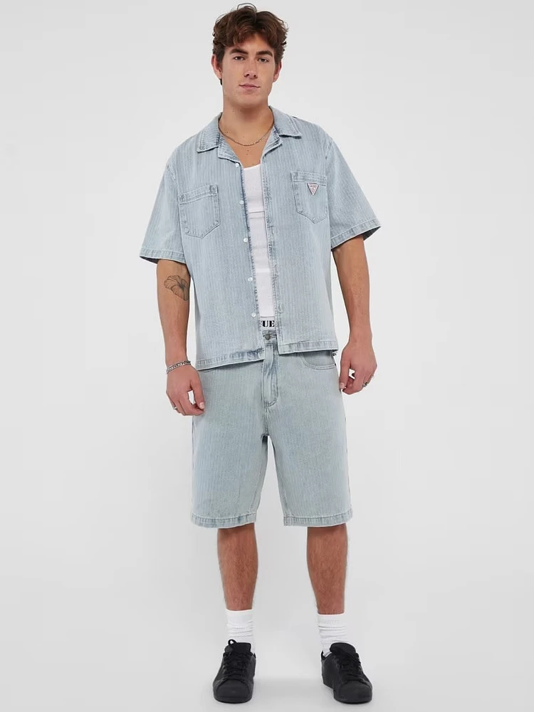 Guess : Herringbone Loose Denim Short