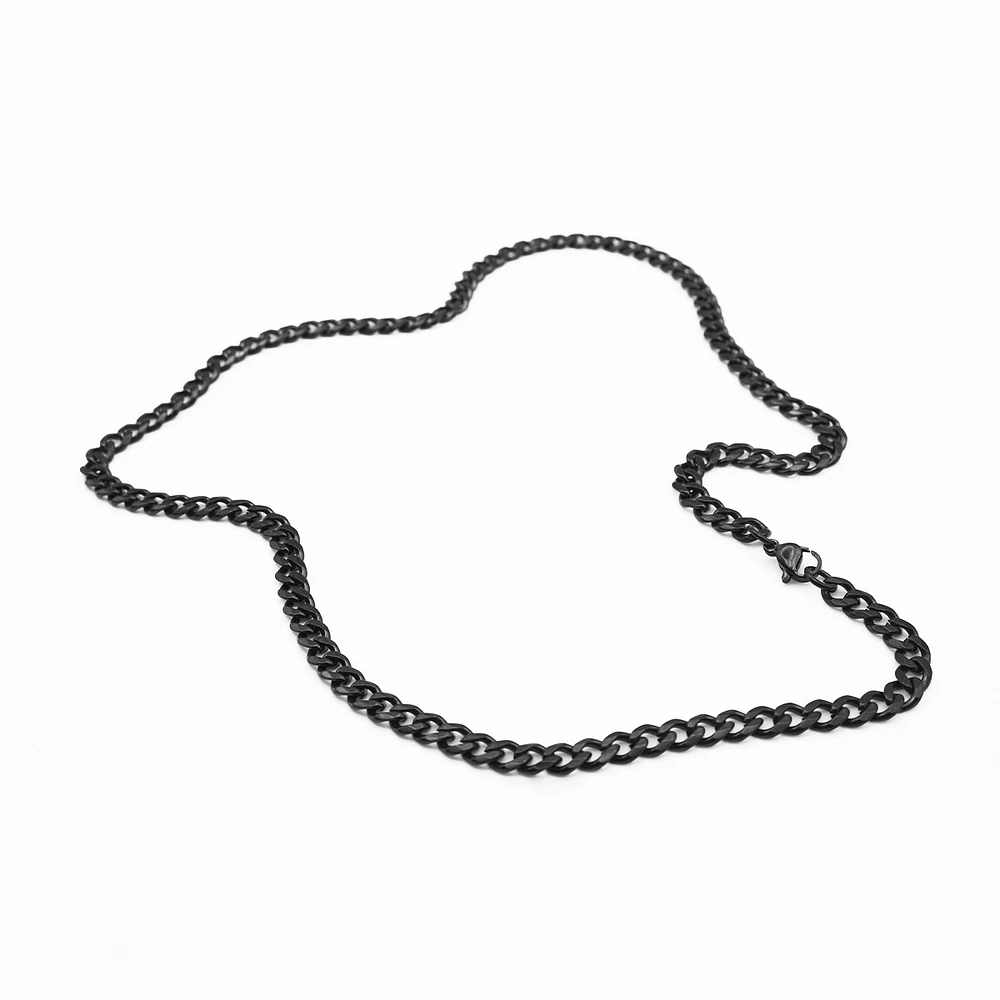 Hits : Cuban Link Chain Necklace - 5mm - Black