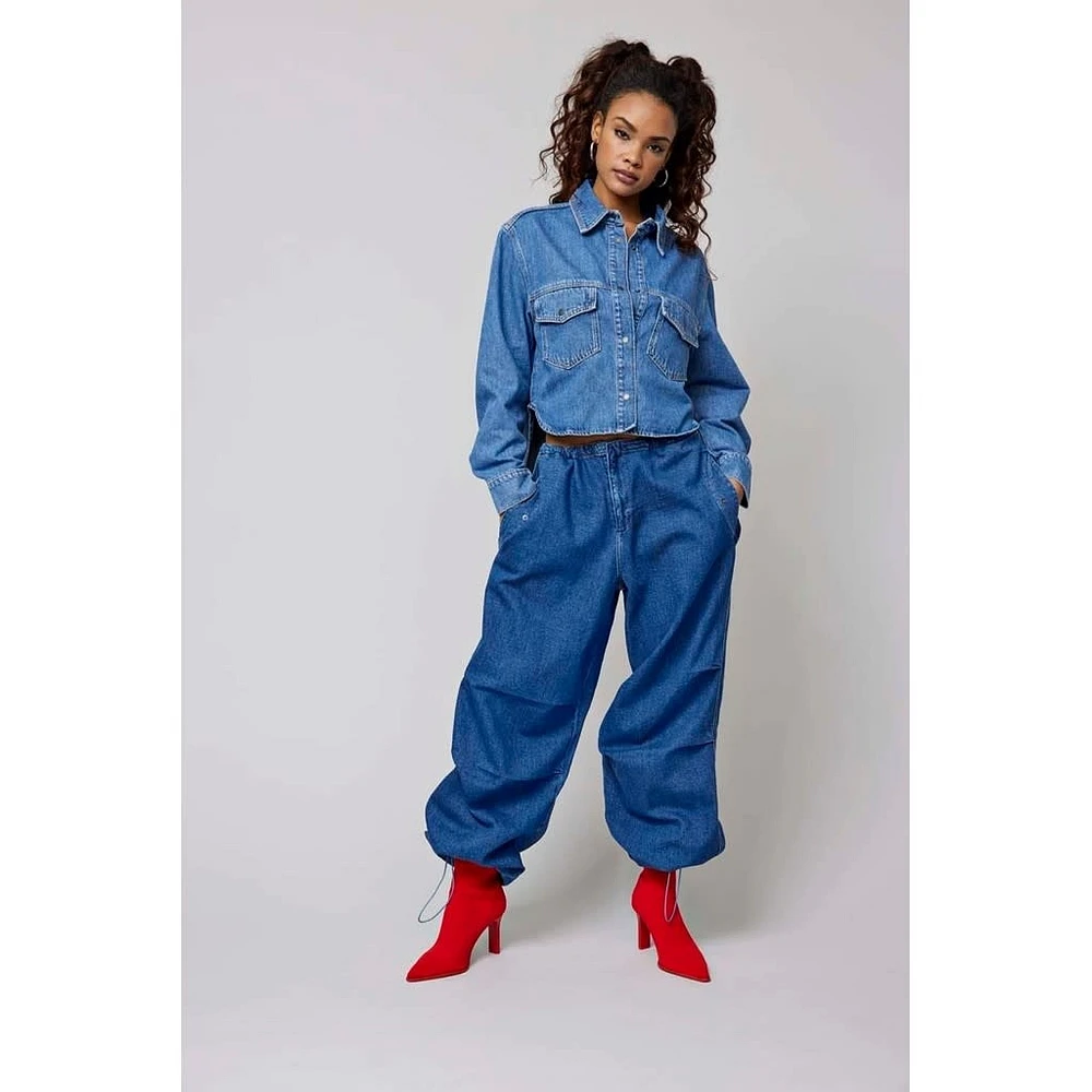 Only : Denim Parachute Pants