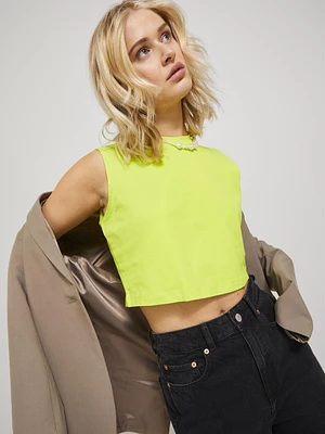 JJXX : Slim Sleeveless Crop Tee - Lime