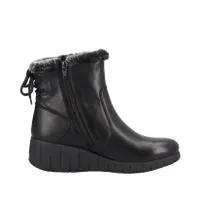 RIEKER Y1350-00 Wedge Bootie (Fur Trim)