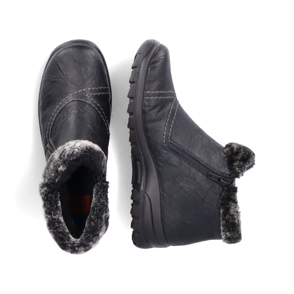 RIEKER L7172-00 Casual Bootie (Fur Trim)