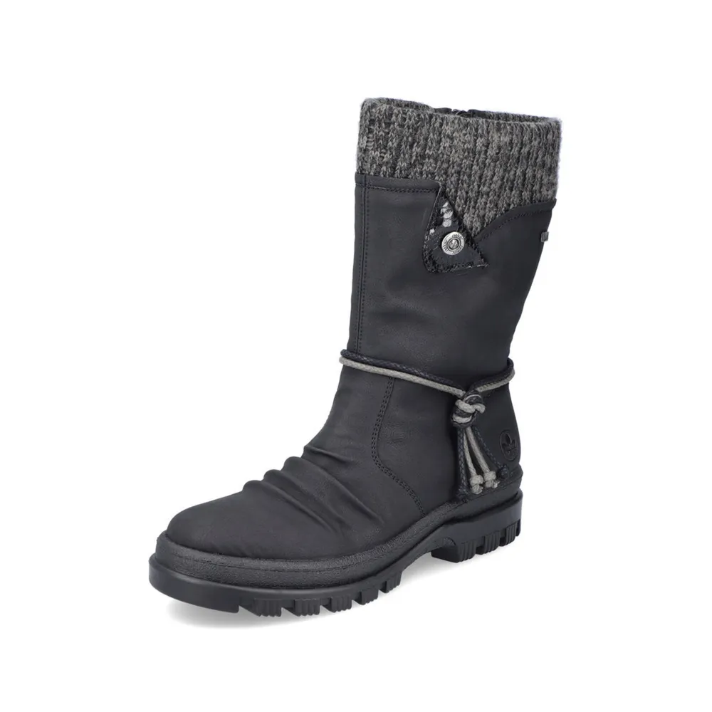 RIEKER X8283-00 Winter-Tread Mid Boot (Tassel)