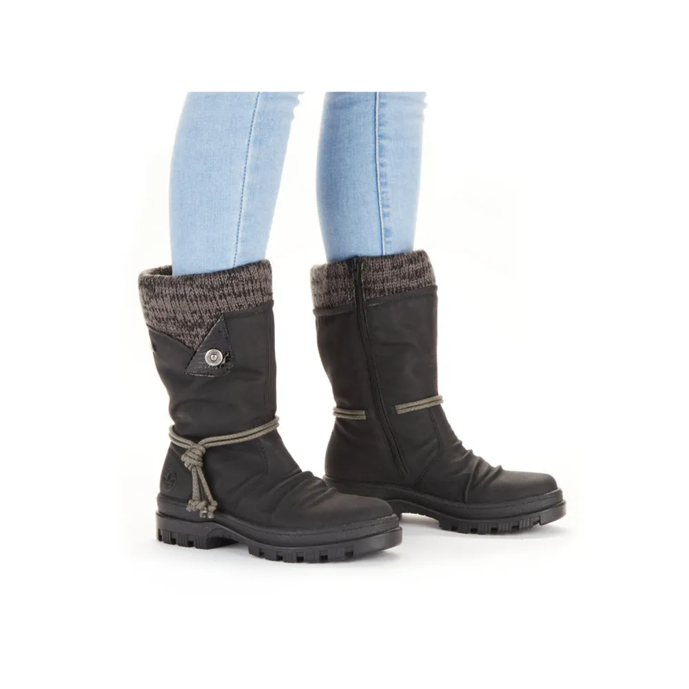 RIEKER X8283-00 Winter-Tread Mid Boot (Tassel)