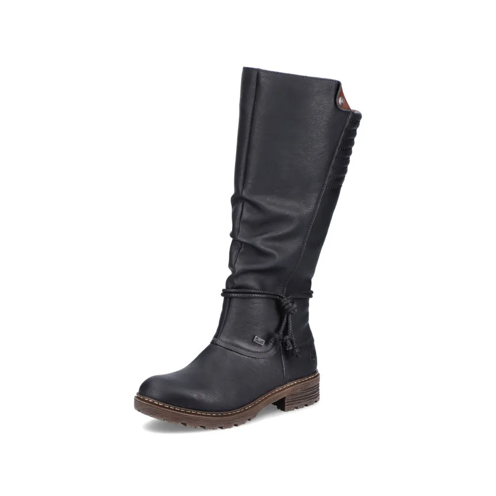 RIEKER Z4776-00 Low Heel Tall Boot