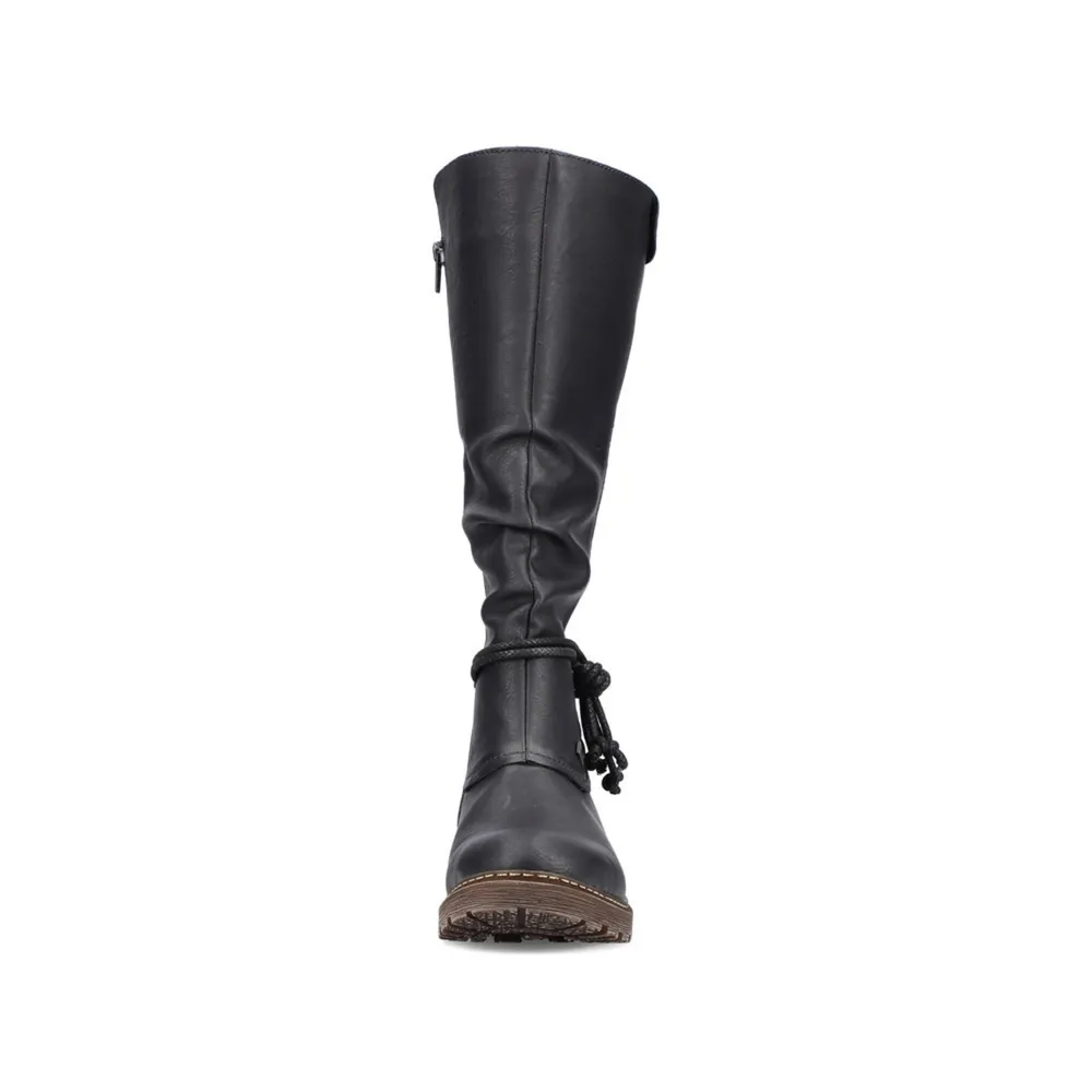 RIEKER Z4776-00 Low Heel Tall Boot