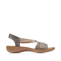 RIEKER 608B9-45 Bkstrap Sandal (Studs)