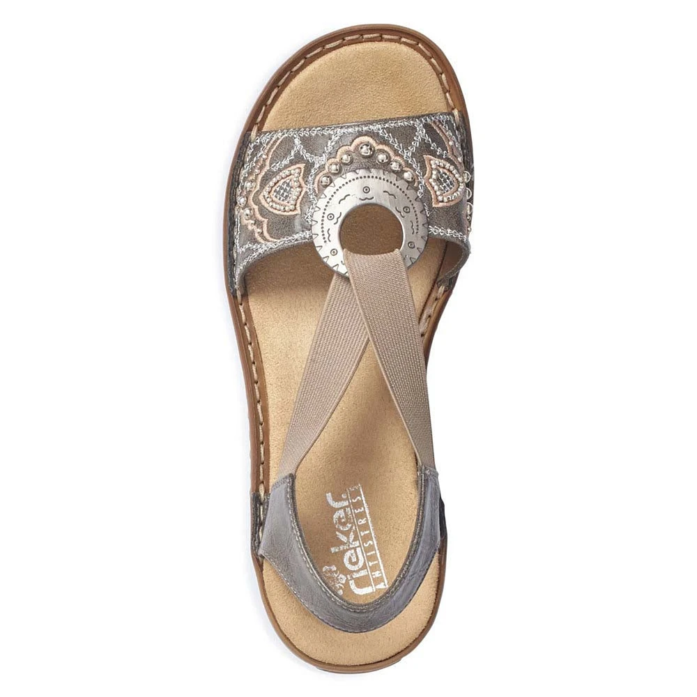 RIEKER 608B9-45 Bkstrap Sandal (Studs)